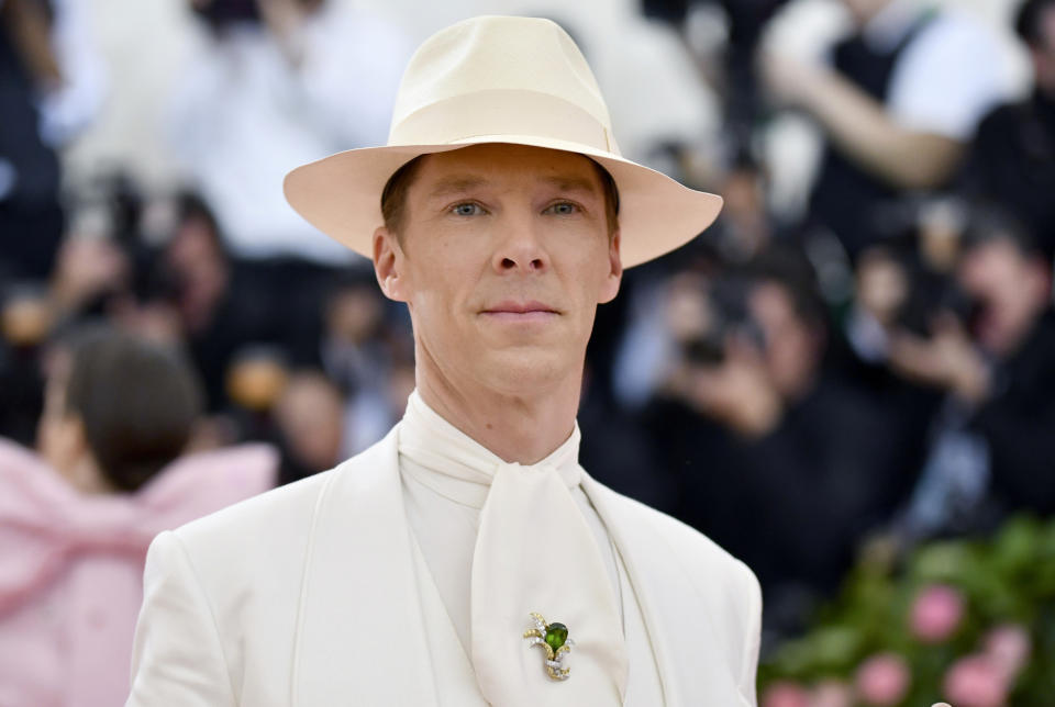 FILE - Benedict Cumberbatch attends The Metropolitan Museum of Art's Costume Institute benefit gala celebrating the opening of the "Camp: Notes on Fashion" exhibition on May 6, 2019, in New York. Cumberbatch turns 46 on July 19. (Photo by Charles Sykes/Invision/AP, File)