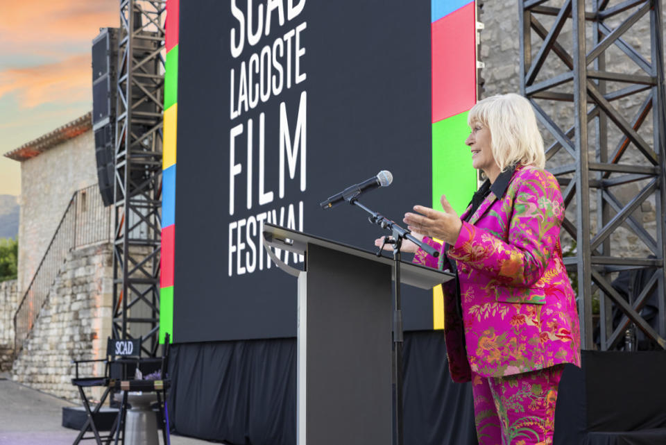 Janty Yates receives her Achievement in Costume Design award at the SCAD Lacoste Film Festival.<p>Photo: Courtesy of SCAD</p>