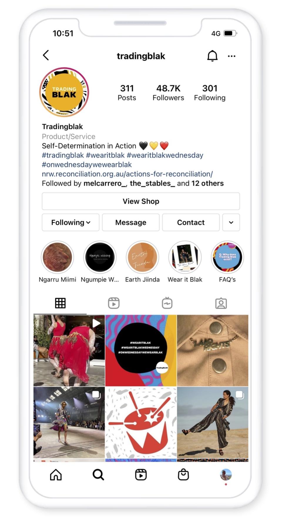 Trading Blak has a thriving Instagram following. (Image: Supplied).