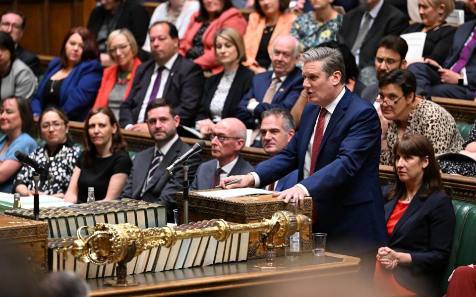 Sir Keir Starmer, the Labour leader, is pictured in the House of Commons yesterday - Jessica Taylor/PA