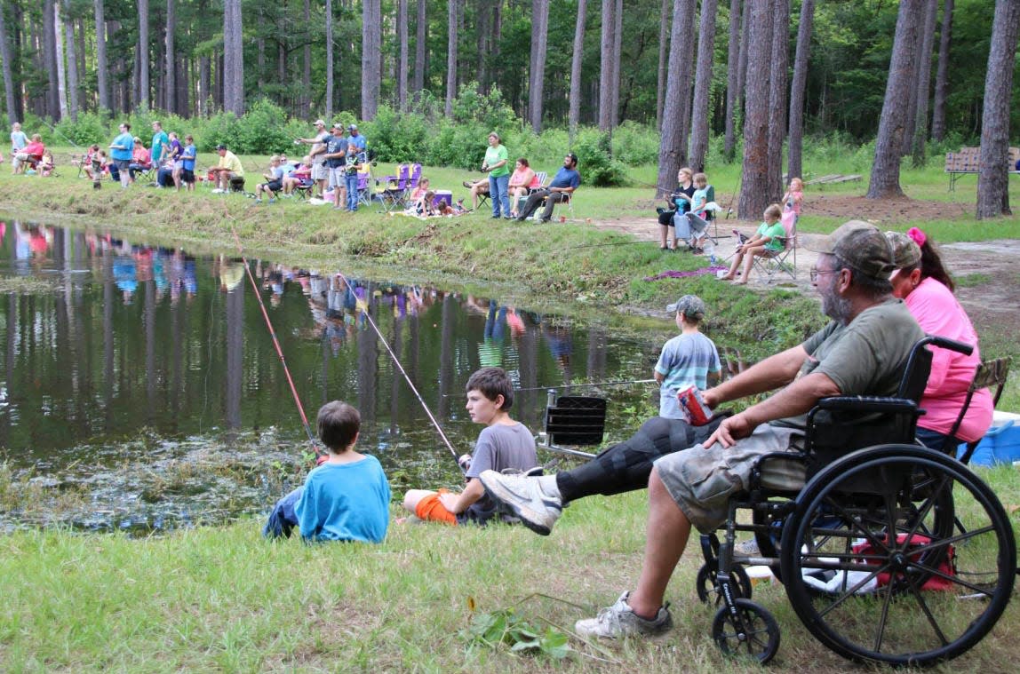 Children ages 2-12 fish for free at the Bombing Range Pond in Winn Parish.