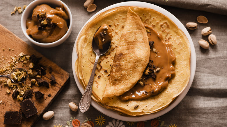 crepe with chocolate and nut butter