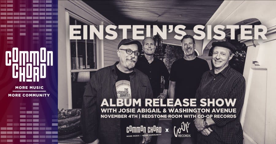 A poster for the Einstein’s Sister Nov. 4, 2023 show at Davenport’s Redstone Room.