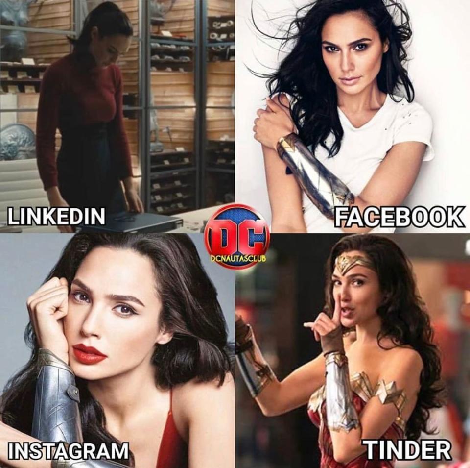 Gal Gadot does the Dolly Parton Challenge with four photos