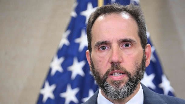 PHOTO: In this June 9, 2023, file photo, special counsel Jack Smith speaks to the press at the US Department of Justice in Washington, D.C. (Mandel Ngan/AFP via Getty Images, FILE)