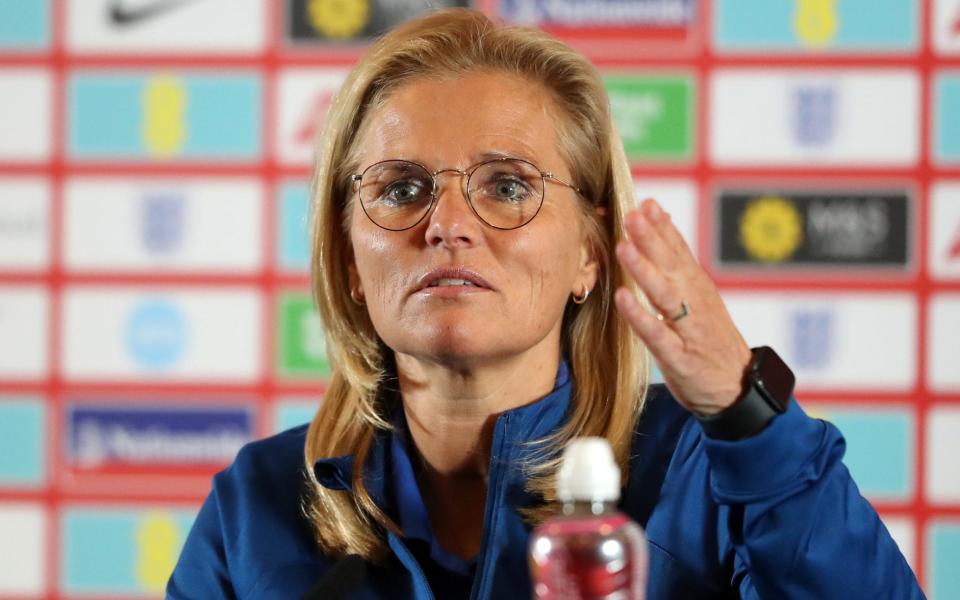 Sarina Wiegman, England Women's Head Coach, speaks during the World Cup Squad Announcement on May 31, 2023 - Getty Images/Morgan Harlow