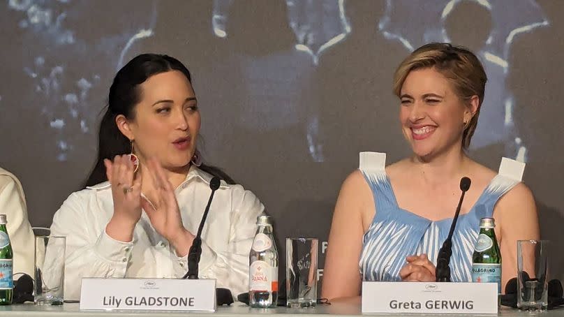 Lily Gladstone and Cannes jury president Greta Gerwig.