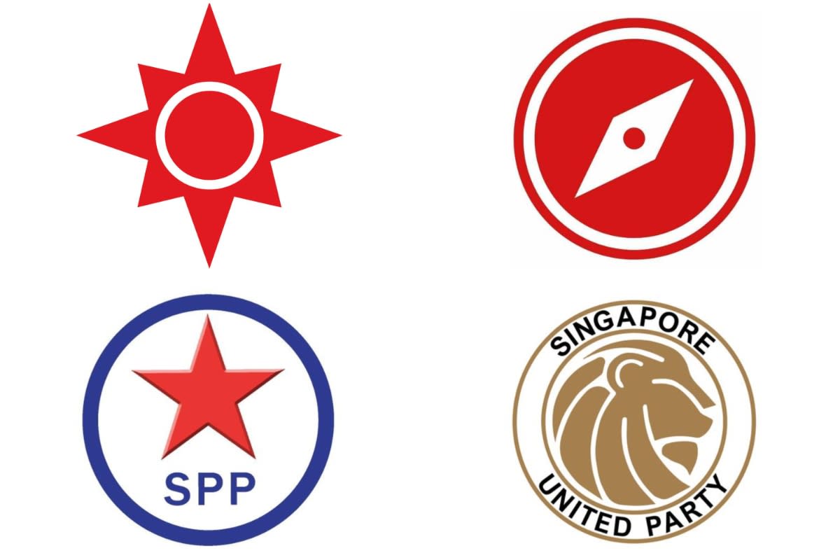 Four opposition parties - (clockwise from top left) National Solidarity Party, Red Dot United, Singapore United Party and Singapore People's Party - have formed a non-formal partnership called 