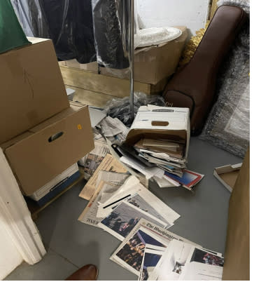 This image, contained in the indictment against former President Donald Trump, shows boxes of records on Dec. 7, 2021, in a storage room at Trump's Mar-a-Lago estate in Palm Beach, Fla., that had fallen over with contents spilling onto the floor. Trump is facing 37 felony charges related to the mishandling of classified documents according to an indictment unsealed Friday, June 9, 2023. (Justice Department via AP)