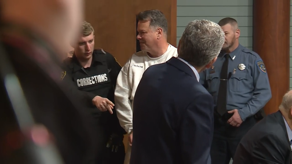 Dennis Dechaine appears at Knox County Superior Court in Maine on 18 April 2024 (WMTW)