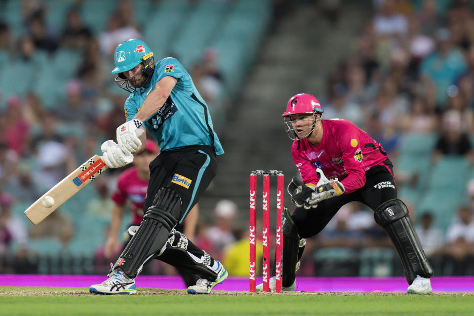 Pictured here, Michael Neser plays a shot for the Brisbane Heat during their BBL finals win against the Sydney Sixers.