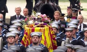 Royal Family Walk Behind Queen Elizabeth’s Coffin During Funeral Procession