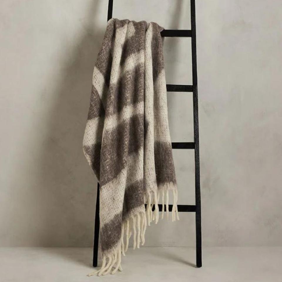 Faux Mohair Jacquard Throw 