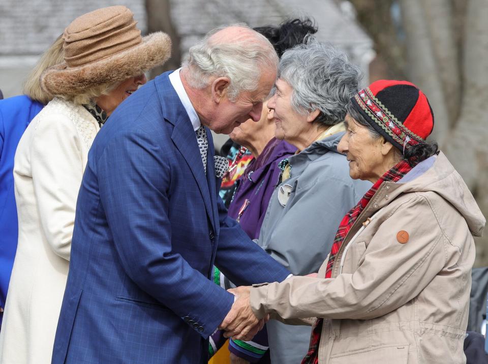 Prince Charles, Prince of Wales and Camilla, Duchess of Cornwall meet representatives of the local communities, businesses and organisations at Government House on day one of the Platinum Jubilee Royal Tour of Canada on May 17, 2022 in Saint John's, Canada. The Prince of Wales and Duchess of Cornwall are visiting for three days from 17th to 19th May 2022. The tour forms part of Queen Elizabeth II's Platinum Jubilee celebrations.