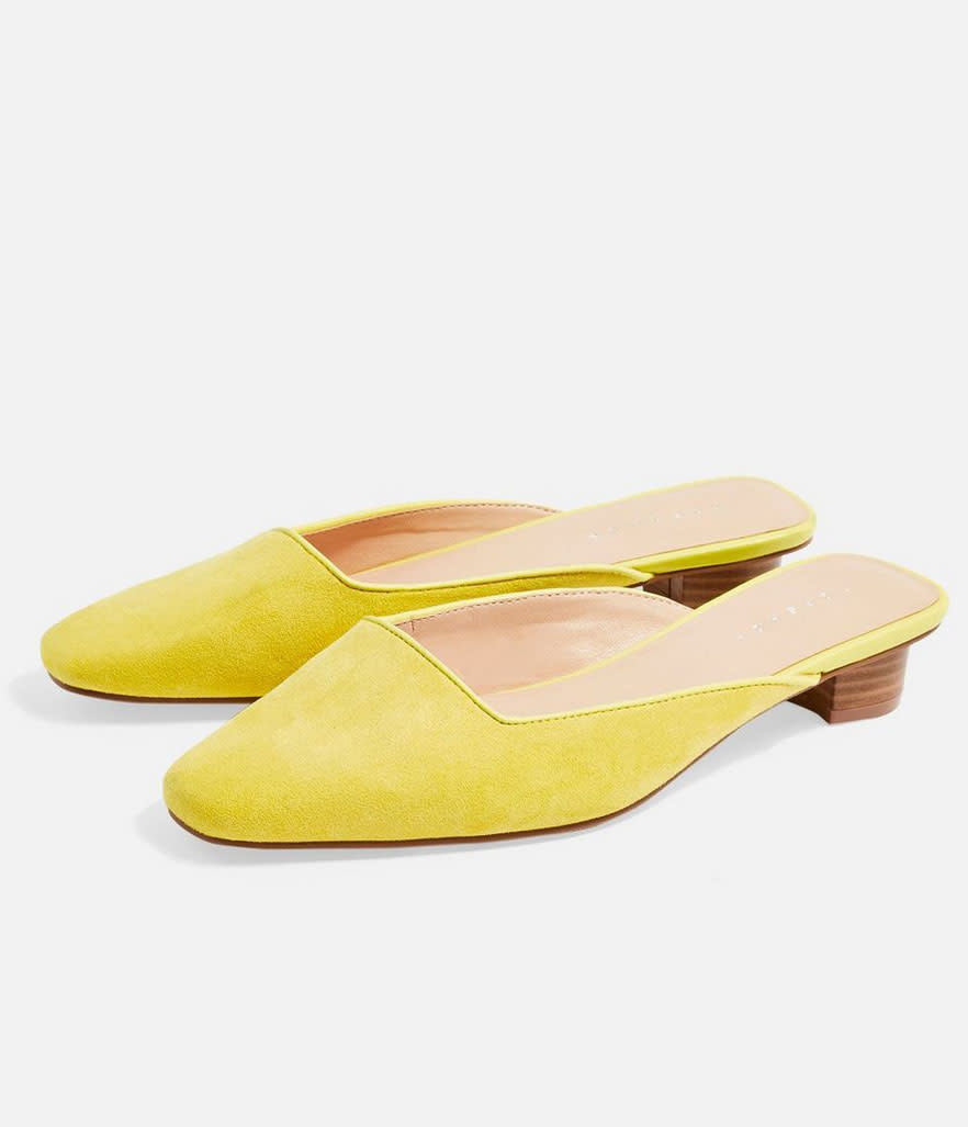 Amber Neon Square Toe Mules (Photo: Topshop)