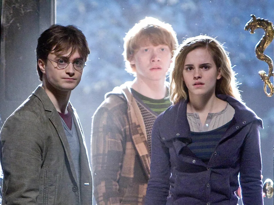 Daniel Radcliffe, Rupert Grint and Emma Watson in ‘Harry Potter and the Deathly Hallows Part 1’ (Warner Bros)