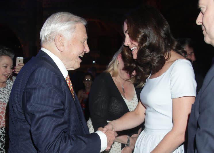 The Duchess of Cambridge met Sir David Attenborough at the Natural History Museum [Photo: PA]