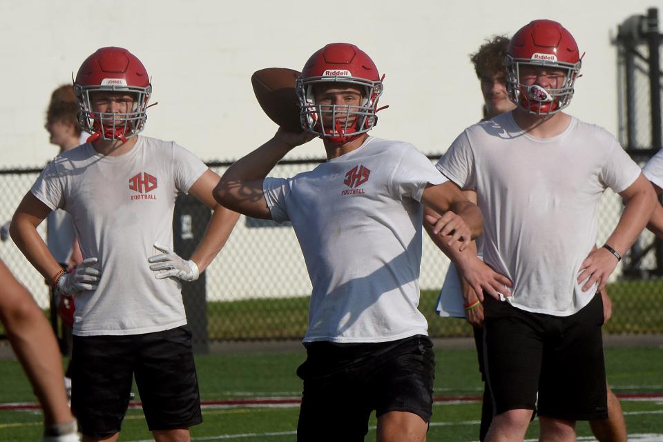 Johnstown senior Caleb Schneider moves to quarterback this season after playing fullback and tailback and leading the Johnnies in rushing last season.
