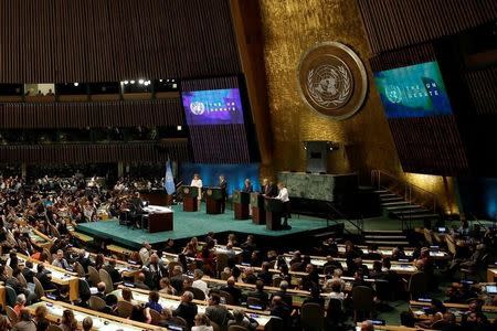 Candidates vying to be the next United Nations Secretary General debate in the General Assembly at U.N. headquarters in Manhattan, New York, July 12, 2016. REUTERS/Mike Segar