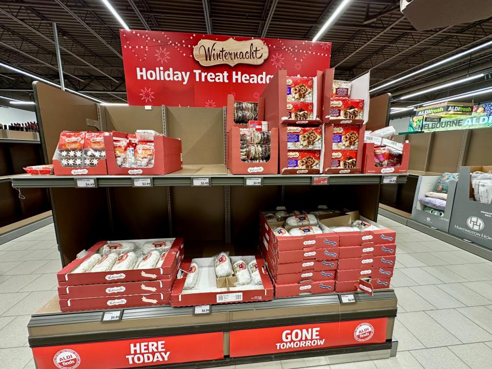 holiday themed treats on sale at aldi