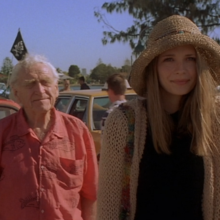 James and Mischa outside at the beach in 