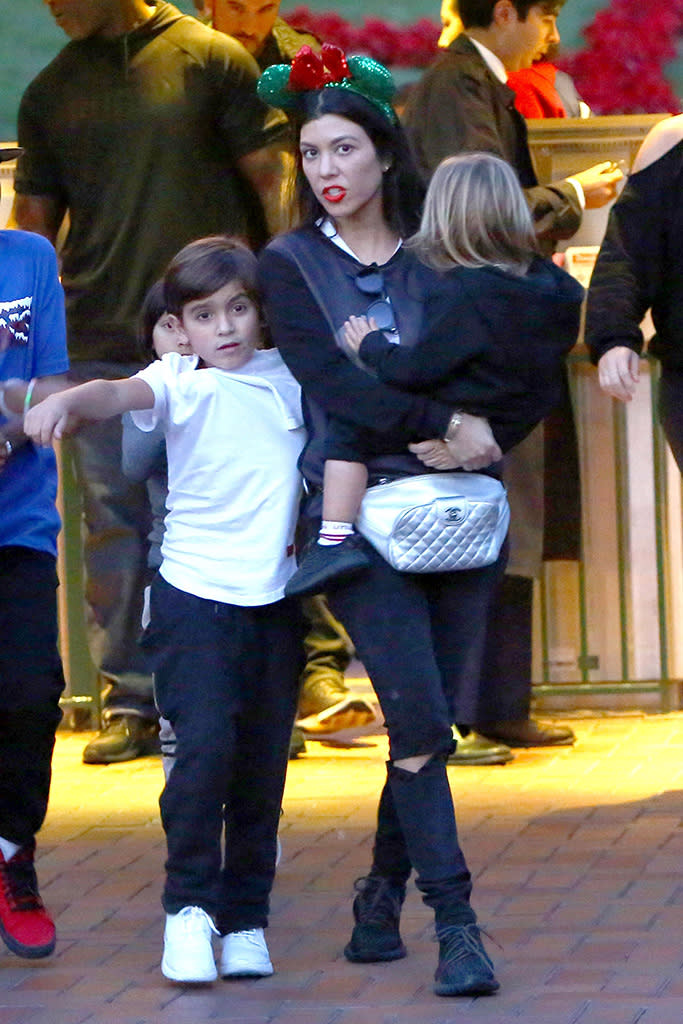 AG_157523 - - Anaheim, CA - Kourtney Kardashian and Scott Disick take their kids to Disneyland. Today Mason turns seven years old, and Reign turns two years old. The brothers, who share a birthday, are joined by Kris Jenner and Corey Gamble, along with their sister Penelope. AKM-GSI 14 DECEMBER 2016To License These Photos, Please Contact : Maria Buda (917) 242-1505 mbuda@akmgsi.com or Mark Satter (317) 691-9592 msatter@akmgsi.com sales@akmgsi.com