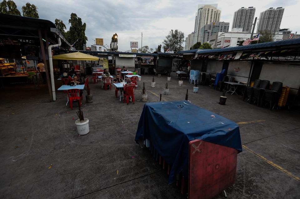 Gurney Drive Hawker Centre is eerily quiet, a far cry from the days when the place used to be packed with visitors.