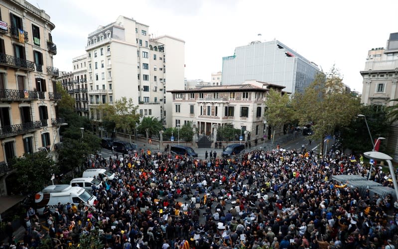 Supporters of Catalonia's independence hold a protests in Barcelona