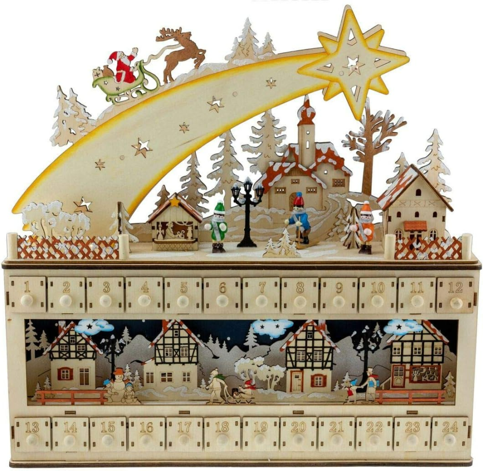 Clever Creations Wooden Christmas Advent Calendar