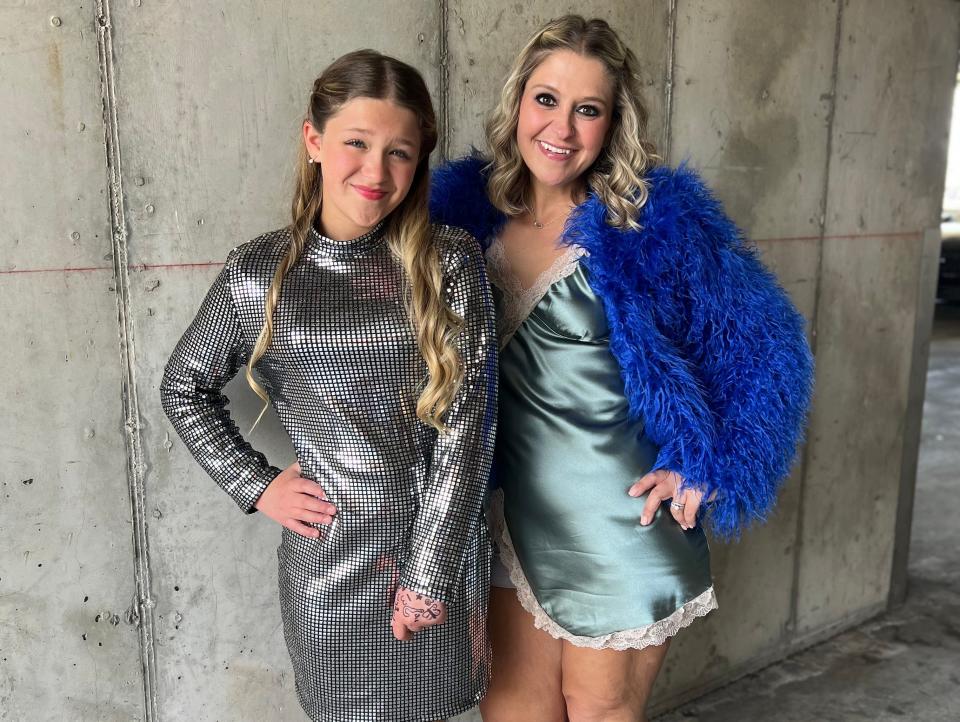 The author and her daughter dressed up to go to the Eras tour