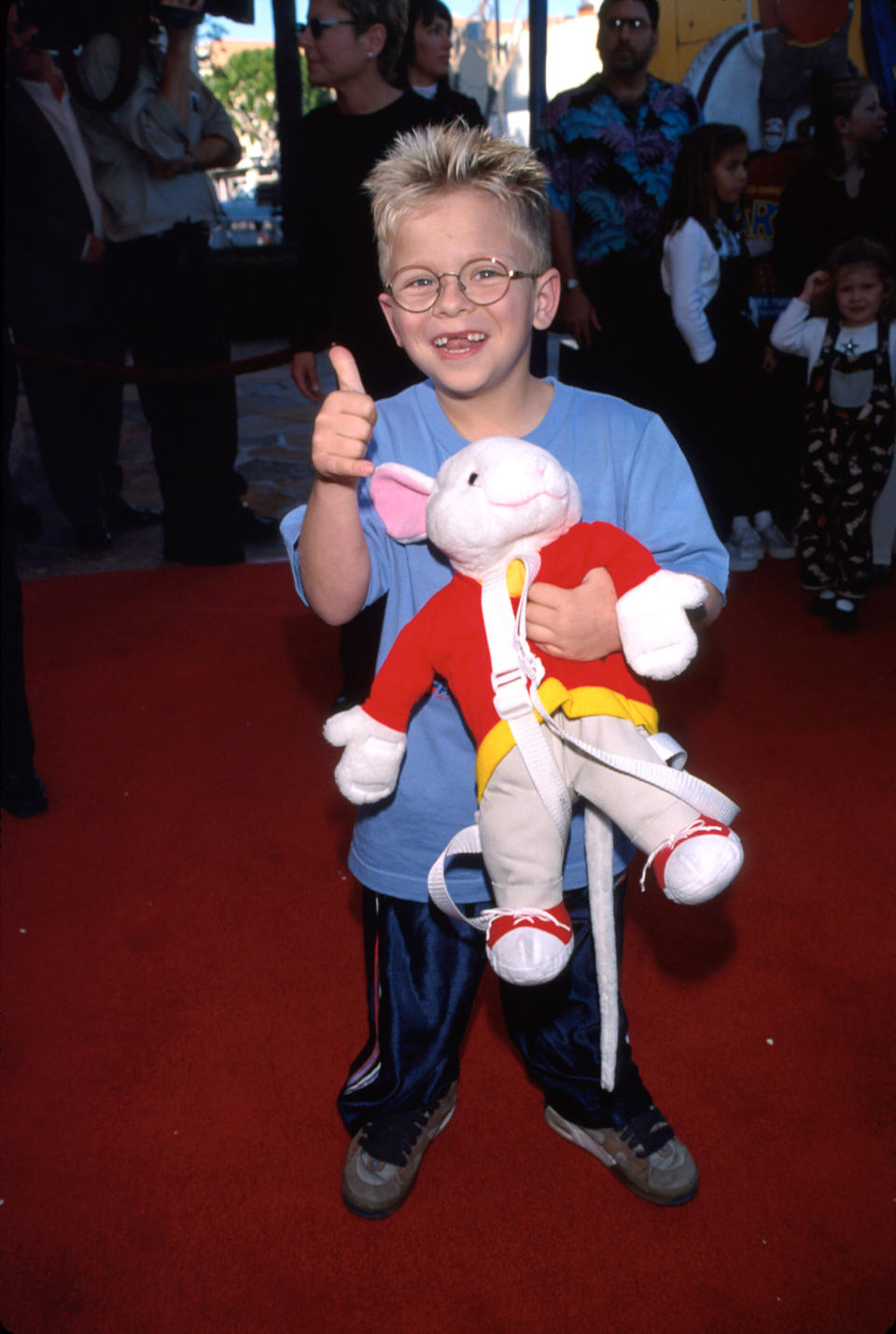 Actor Jonathan Lipnicki at premiere of his film Stuart Little.  (Photo by Mirek Towski/DMI/The LIFE Picture Collection via Getty Images/Getty Images)