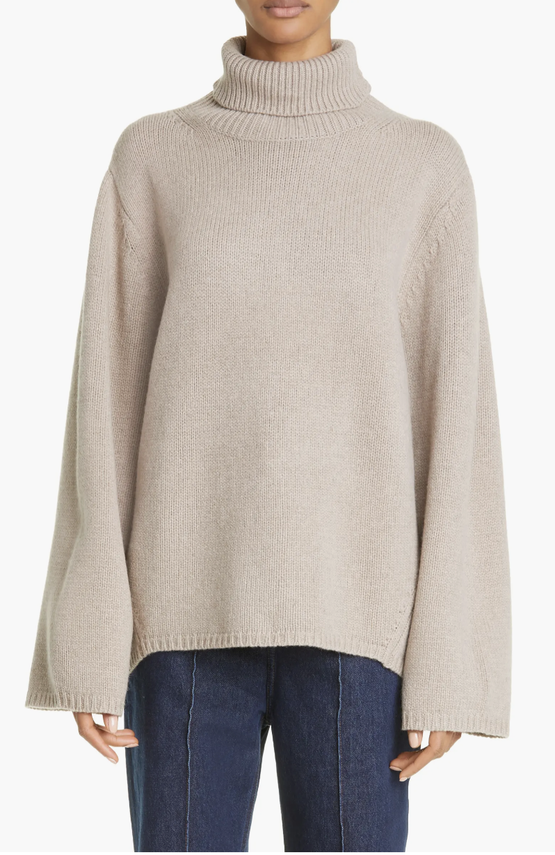 TOTÊME Women's Oversize Wool & Cashmere Turtleneck Sweater