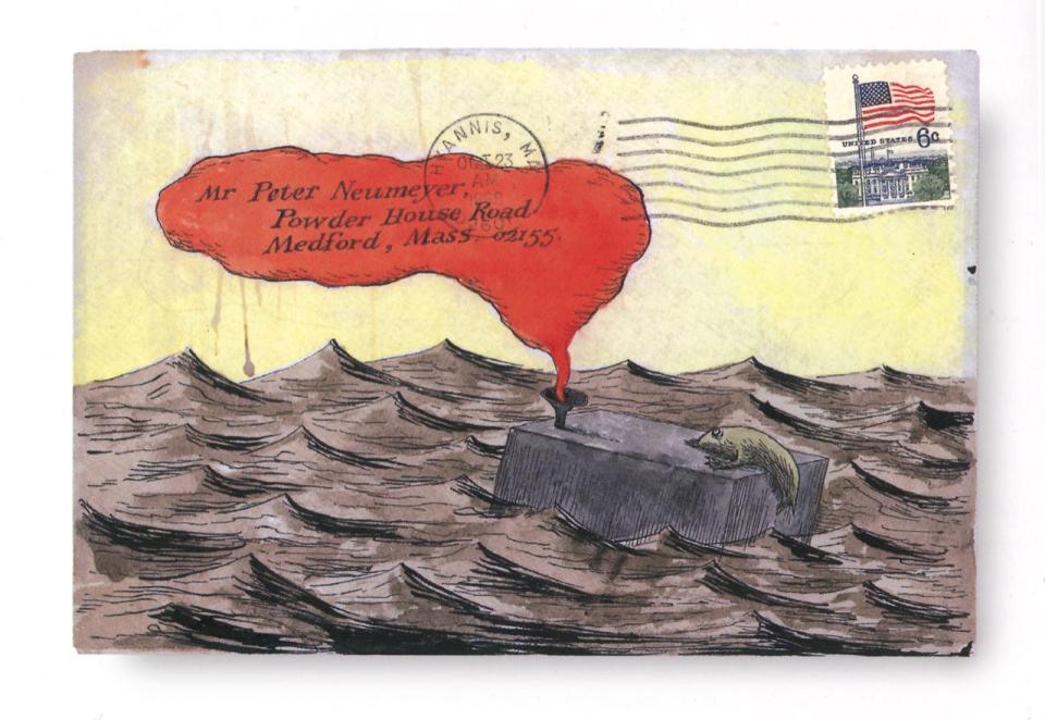 An envelope Yarmouth Port artist Edward Gorey illustrated to author Peter Neumeyer in 1968.