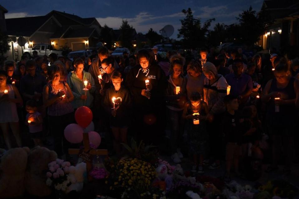 A candlelight vigil honoring Shanann and her girls in Frederick, Colorado, after their murders