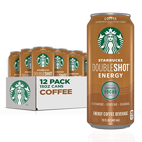 Starbucks RTD Energy Drink, Doubleshot Energy Drink, Coffee, Guarana, Vitamin B, Ginseng, 15 oz…