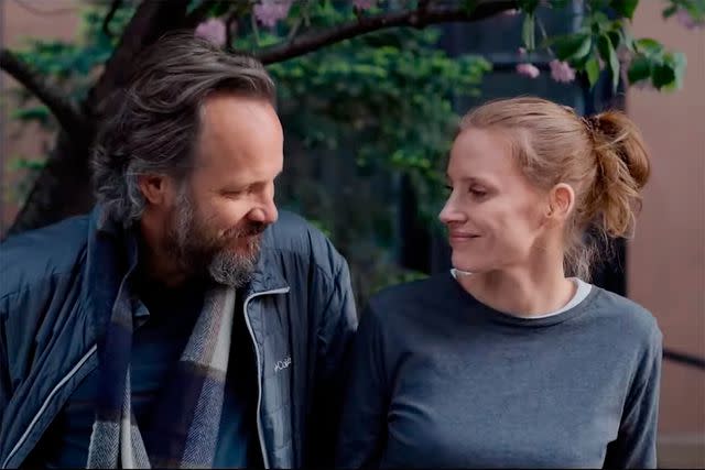<p>High Frequency Entertainment</p> Peter Sarsgaard and Jessica Chastain in Memory