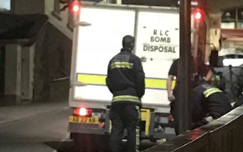 Military bomb disposal specialists were called to the scene in Bideford, Devon. 