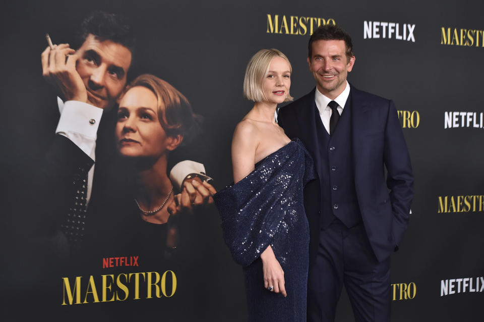 Carey Mulligan and Bradley Cooper arrive at a special screening of "Maestro" on Tuesday, Dec. 12, 2023, at the Academy Museum of Motion Pictures in Los Angeles. (Photo by Jordan Strauss/Invision/AP)