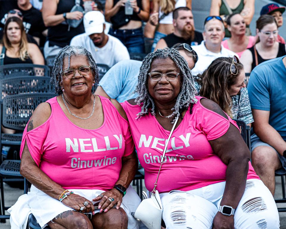 A standing-room-only crowd turns out for Nelly's performance at the Iowa State Fair Grandstand on Saturday, Aug. 13, 2022, in Des Moines.