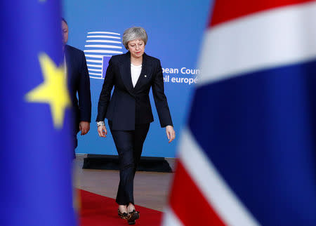 British Prime Minister Theresa May arrives at a European Union leaders summit in Brussels, Belgium December 13, 2018. REUTERS/Francois Lenoir