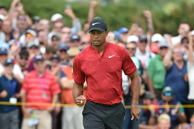 US golfer Tiger Woods, pictured July 2018, will tee off in the opening round of the US PGA Dell Technologies Championship, seeking his first victory in more than five years