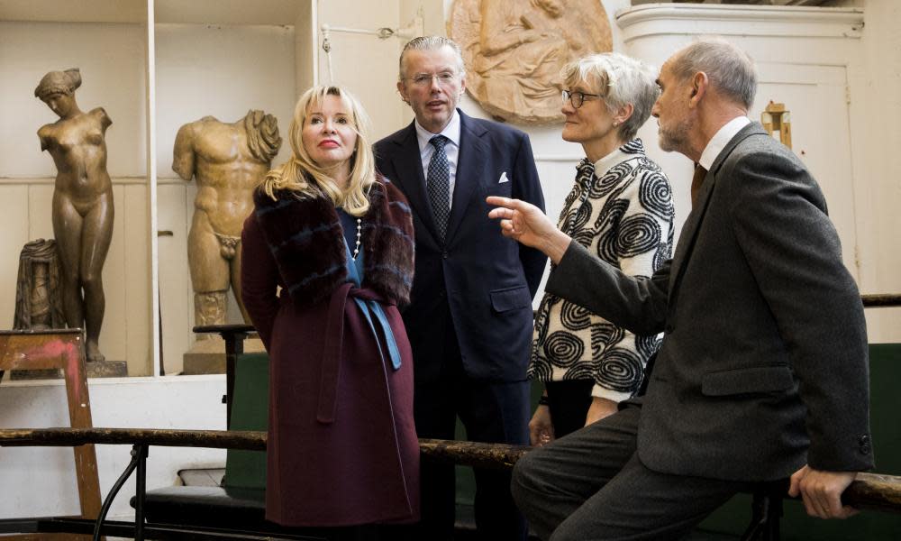 Julia and Hans Rausing with Rebecca Salter and Christopher Le Brun of the RA