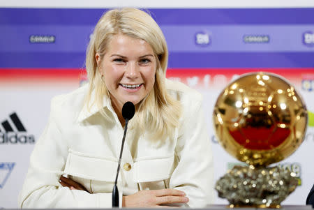 FILE PHOTO: Soccer Football - Lyonnais' Ada Hegerberg during a press conference - Groupama OL Training Center, Lyon, France - December 4, 2018 REUTERS/Emmanuel Foudrot/File Photo