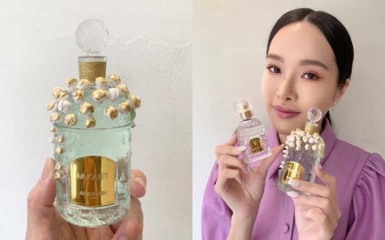 嬌蘭幸福永駐鈴蘭淡香水琉金綻舞蜂印瓶125ml+30ml／28,000元  全球限量4,855瓶，能搶到的人真的很幸運！（圖／吳雅鈴攝）