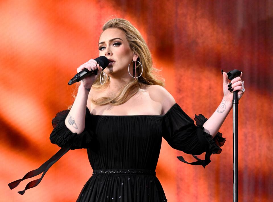 Adele performs on stage at Hyde Park on July 2.