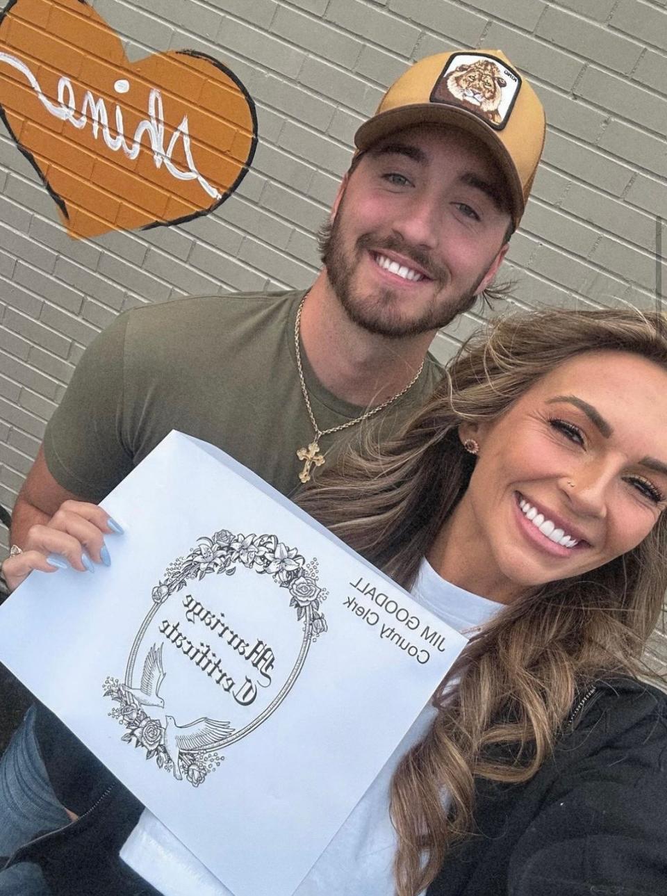 KT Smith marries Luke Scornavacco and shows off marriage certificate