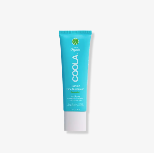 <p><a href="https://www.amazon.com/Suncare-Classic-Organic-Sunscreen-Cucumber/dp/B07QFR3RVF/ref=sr_1_5?crid=132U4PXKSQV96&keywords=coola+Organic+Classic+Face+Sunscreen+SPF+30&qid=1683303240&sprefix=coola+organic+classic+face+sunscreen+spf+30%2Caps%2C77&sr=8-5&tag=syn-yahoo-20&ascsubtag=%5Bartid%7C2140.g.27332336%5Bsrc%7Cyahoo-us" rel="nofollow noopener" target="_blank" data-ylk="slk:Shop Now;elm:context_link;itc:0;sec:content-canvas" class="link ">Shop Now</a></p><p>Organic Classic Face Sunscreen SPF 30</p><p>$32.00</p><span class="copyright">Courtesy</span>