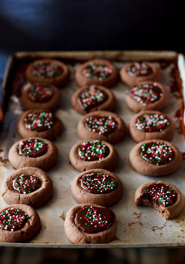 Mini Chocolate Chip Thumbprint Cookies