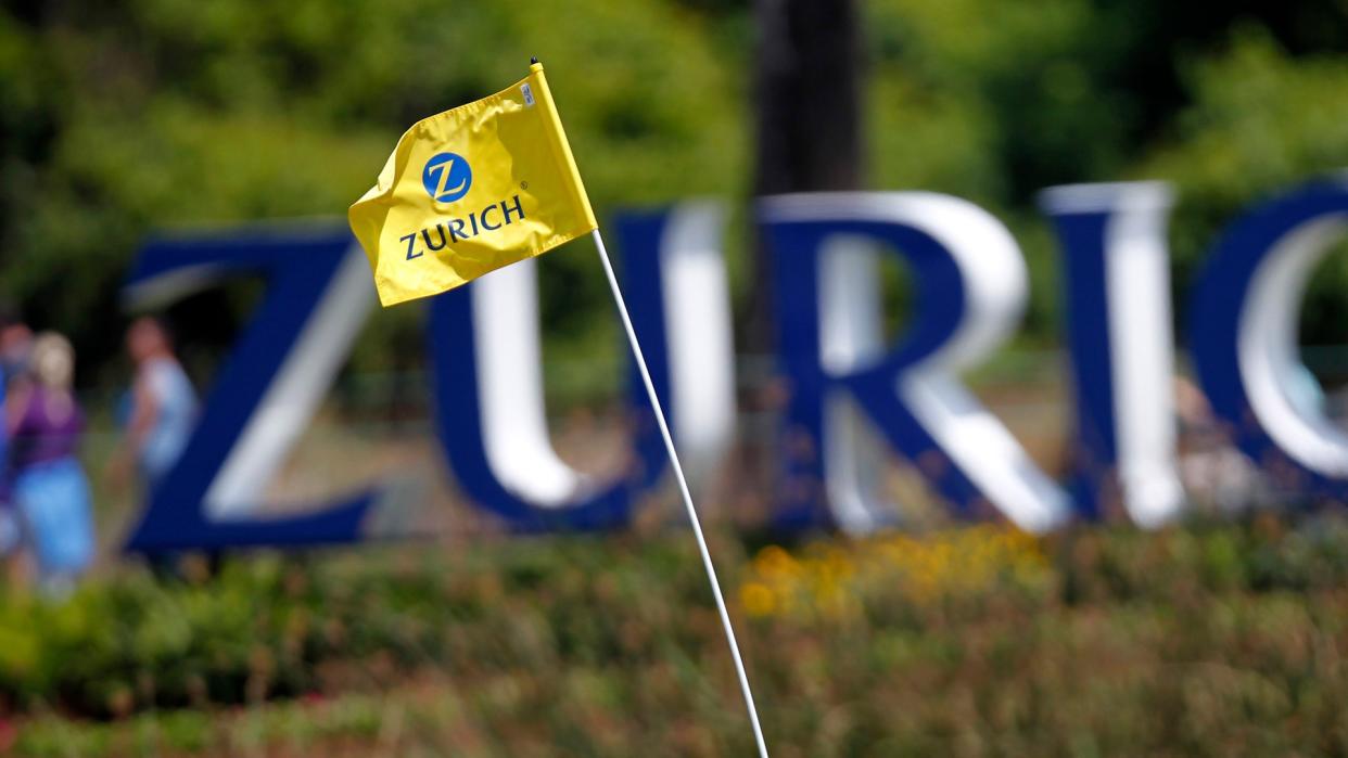 A flag at the 17th hole beds due to strong winds during the Pro-Am rounds of the PGA golf Zurich Classic at TPC Louisiana in Avondale, LaPGA TOUR Zurich Classic of New Orleans Golf, Avondale, USA.