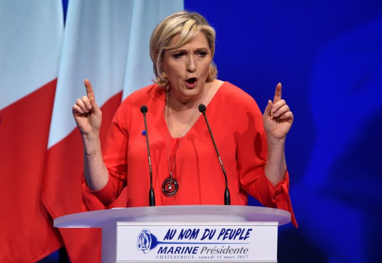 French far-right candidate for the presidency Marine Le Pen has surged to the top of the poll ratings since conservative Francois Fillon lost his frontrunner status in a morass of scandals